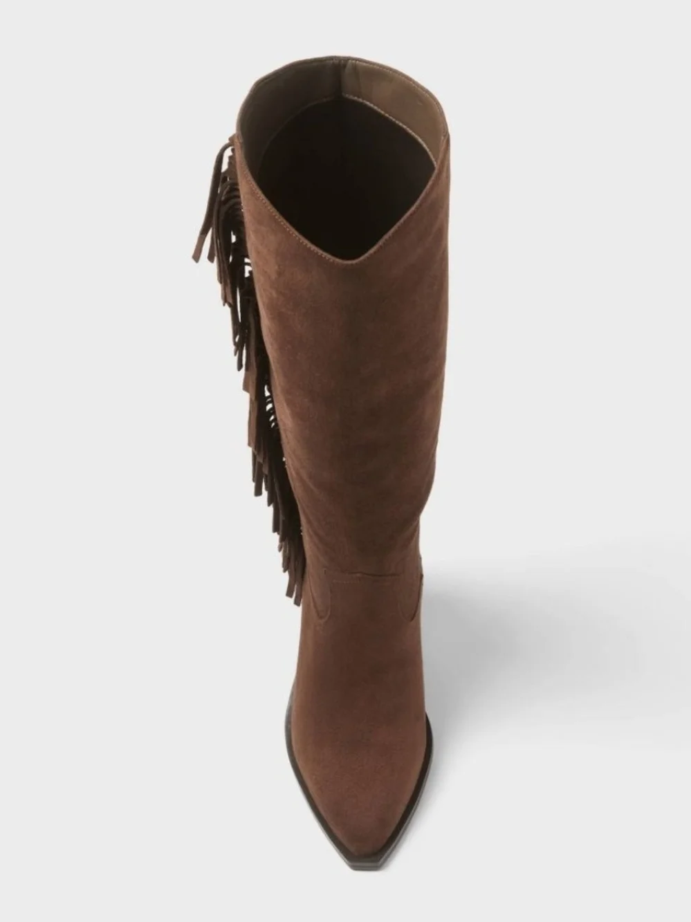 Tall Brown Suede Fringe Women's Western Boot With Memory Insole Universal Threat